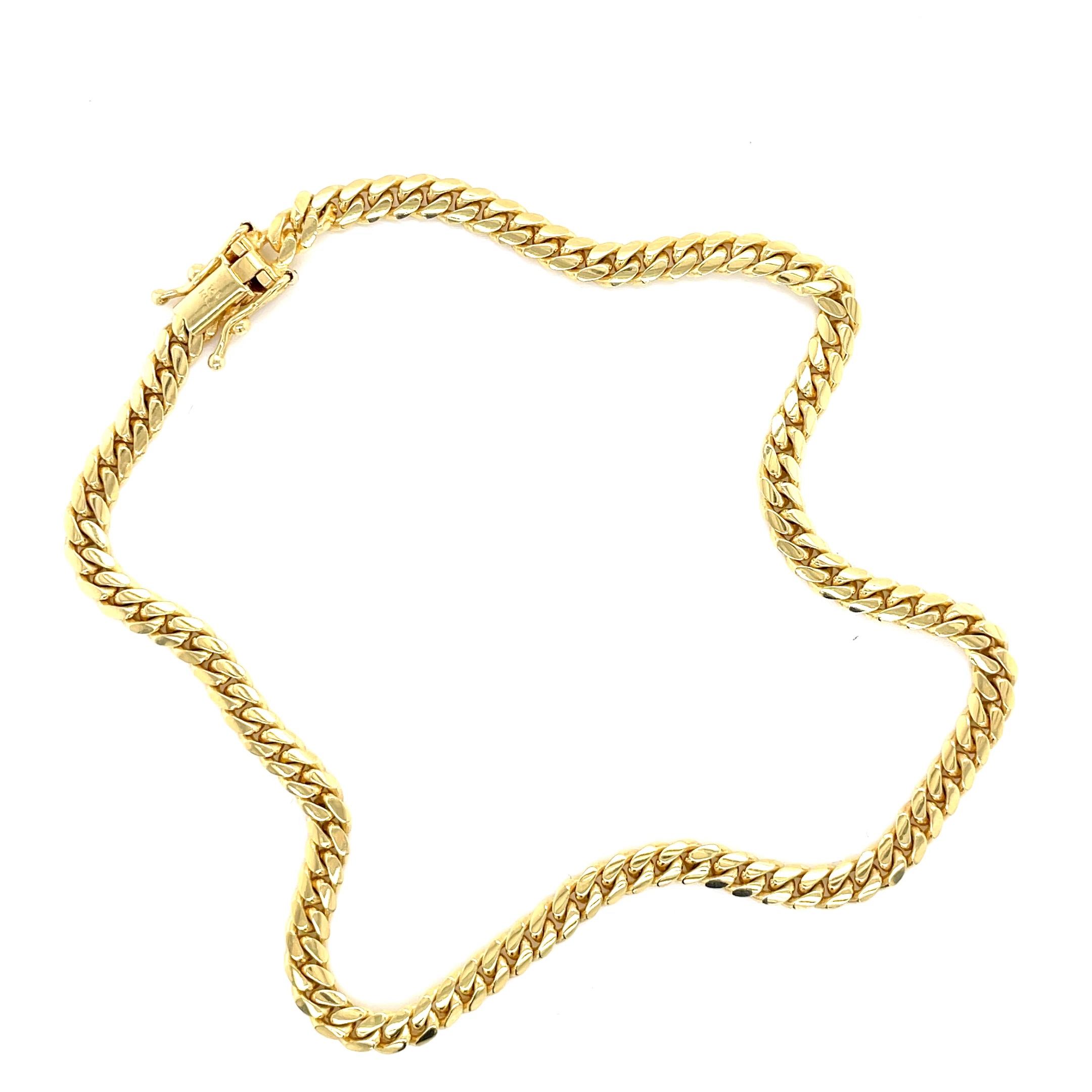 14kt Yellow Gold Cuban Link Anklet