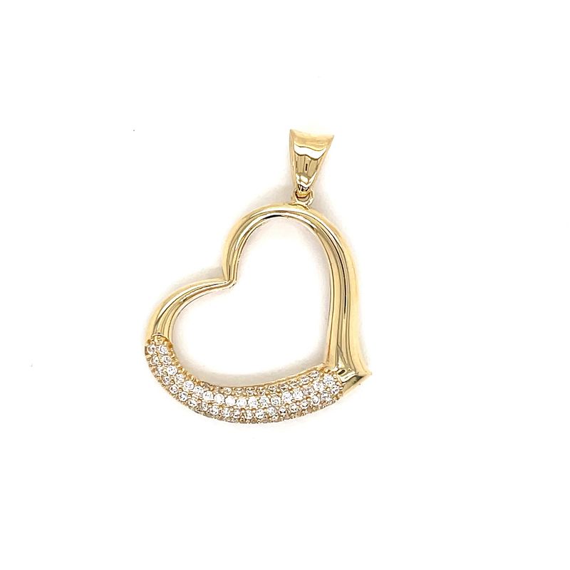 14kt Yellow Gold Women's Heart Pendant