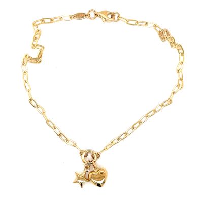 14kt Yellow Gold PaperClip Anklet