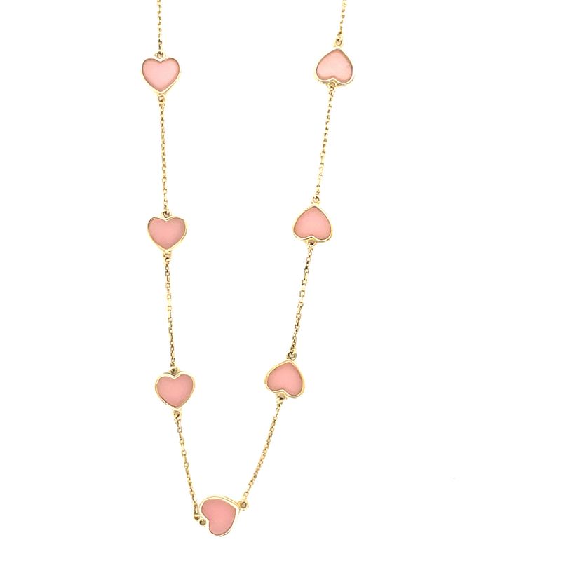 14kt Yellow Gold Women's Rose Heart Necklace