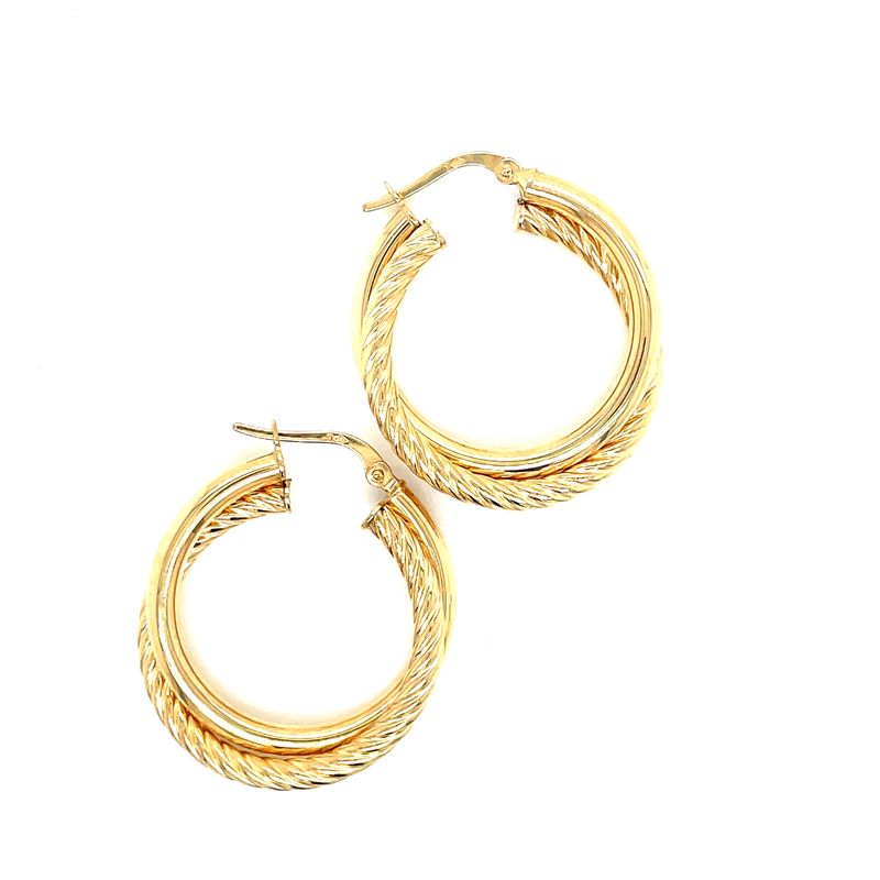 14kt Yellow Gold Intertwined Hoop Earring
