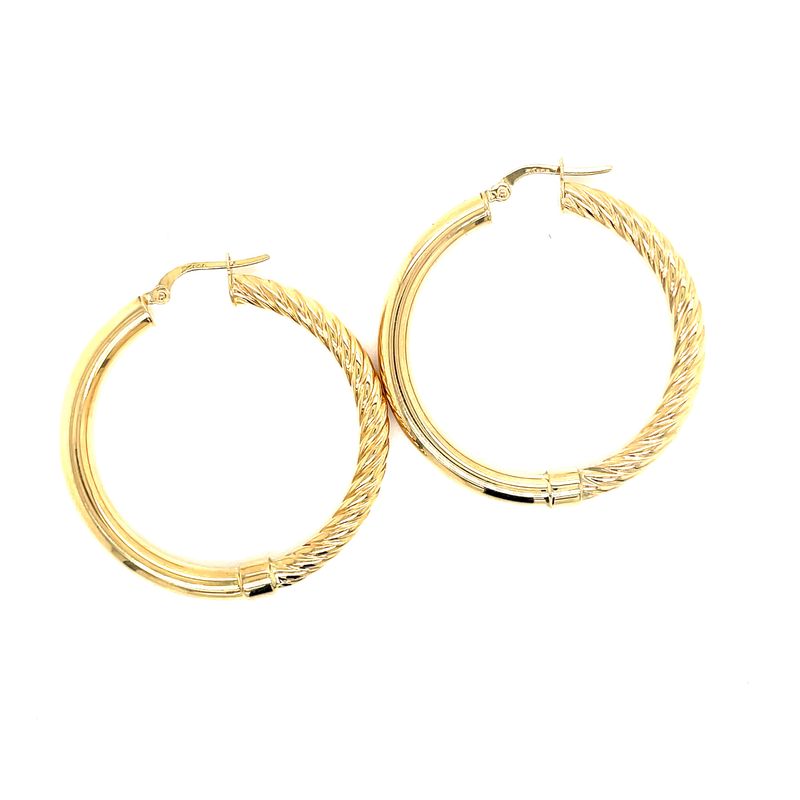 14kt Yellow Gold Twists Hoop Earring