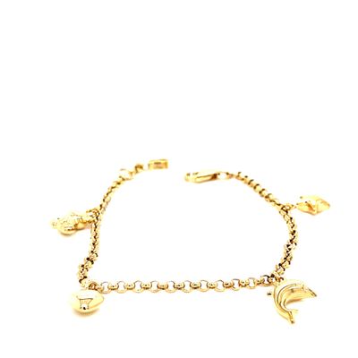 14kt Yellow Gold Baby Bracelet with Charms