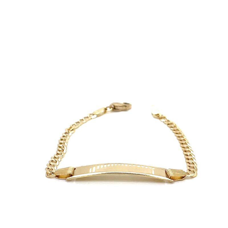 14kt Yellow Gold Baby ID Curb Chain with Lobster Clasp
