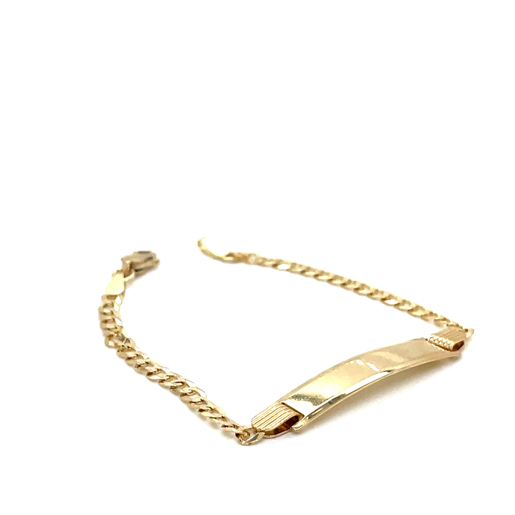 14kt Yellow Gold Baby ID Curb Chain with Lobster Clasp