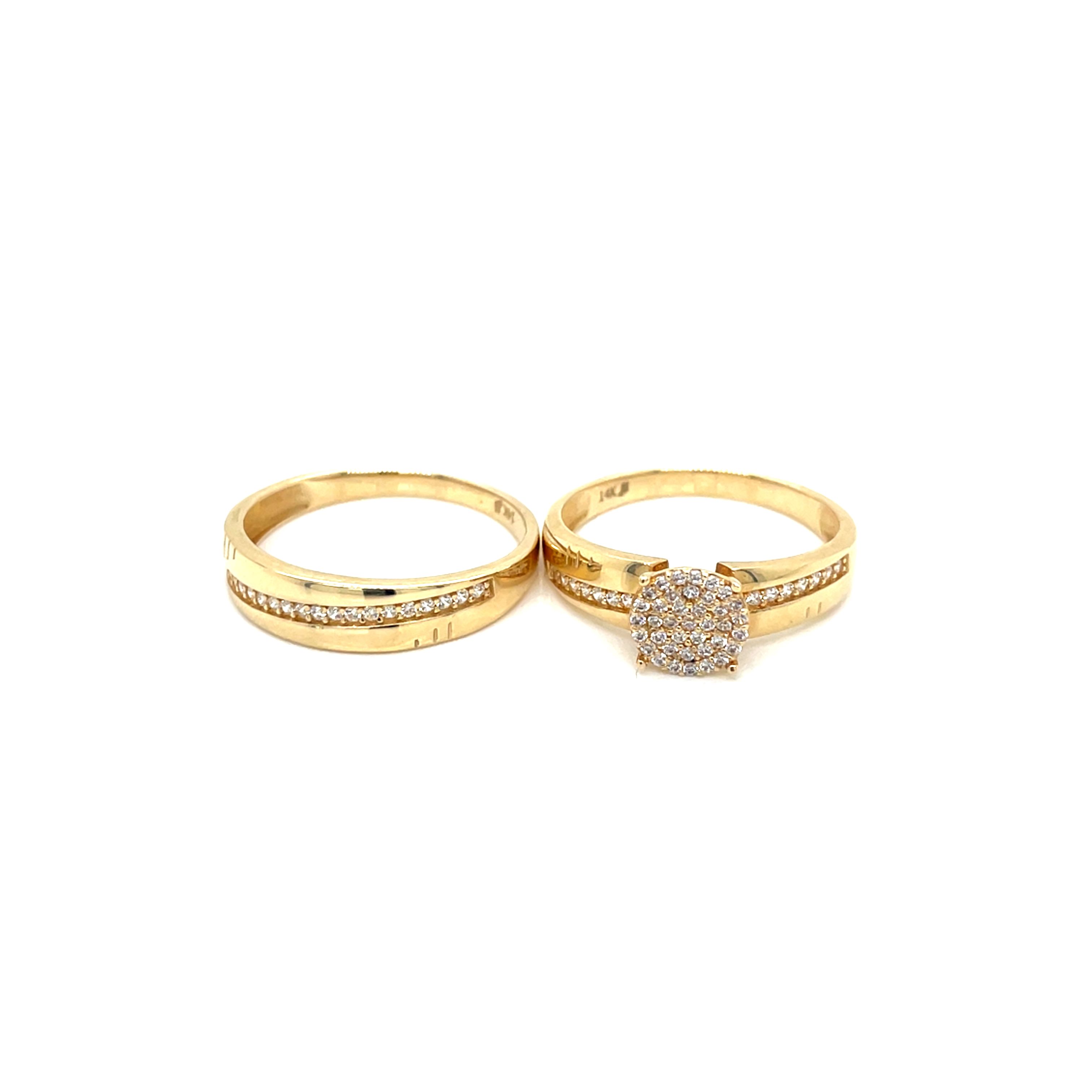 14kt Yellow Gold Women's Engagement Ring with Cubic Zirconia Stone