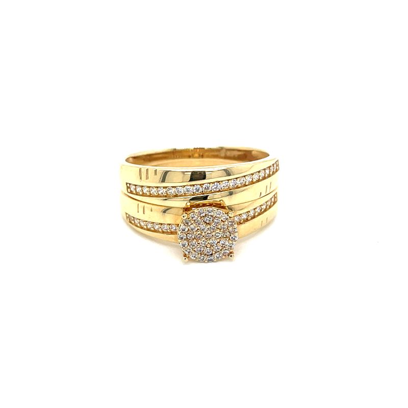 14kt Yellow Gold Women's Engagement Ring with Cubic Zirconia Stone