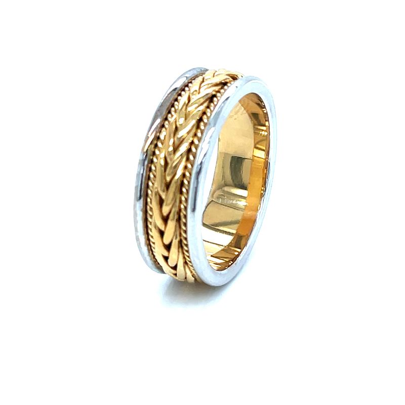 14kt Yellow and White Gold Men's Wedding Band Ring