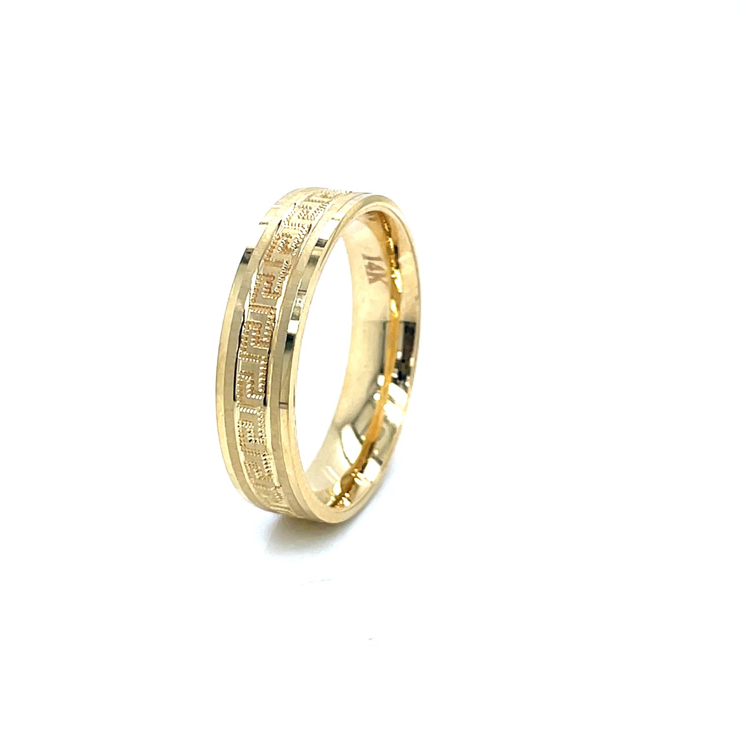 14kt Yellow Gold Greek Key Wedding Band Ring