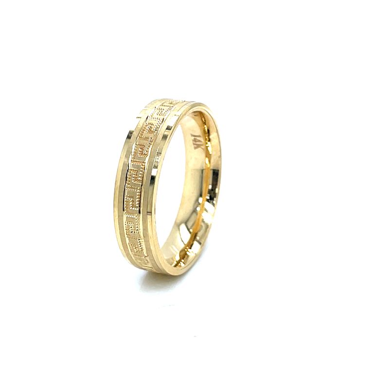 14kt Yellow Gold Greek Key Wedding Band Ring
