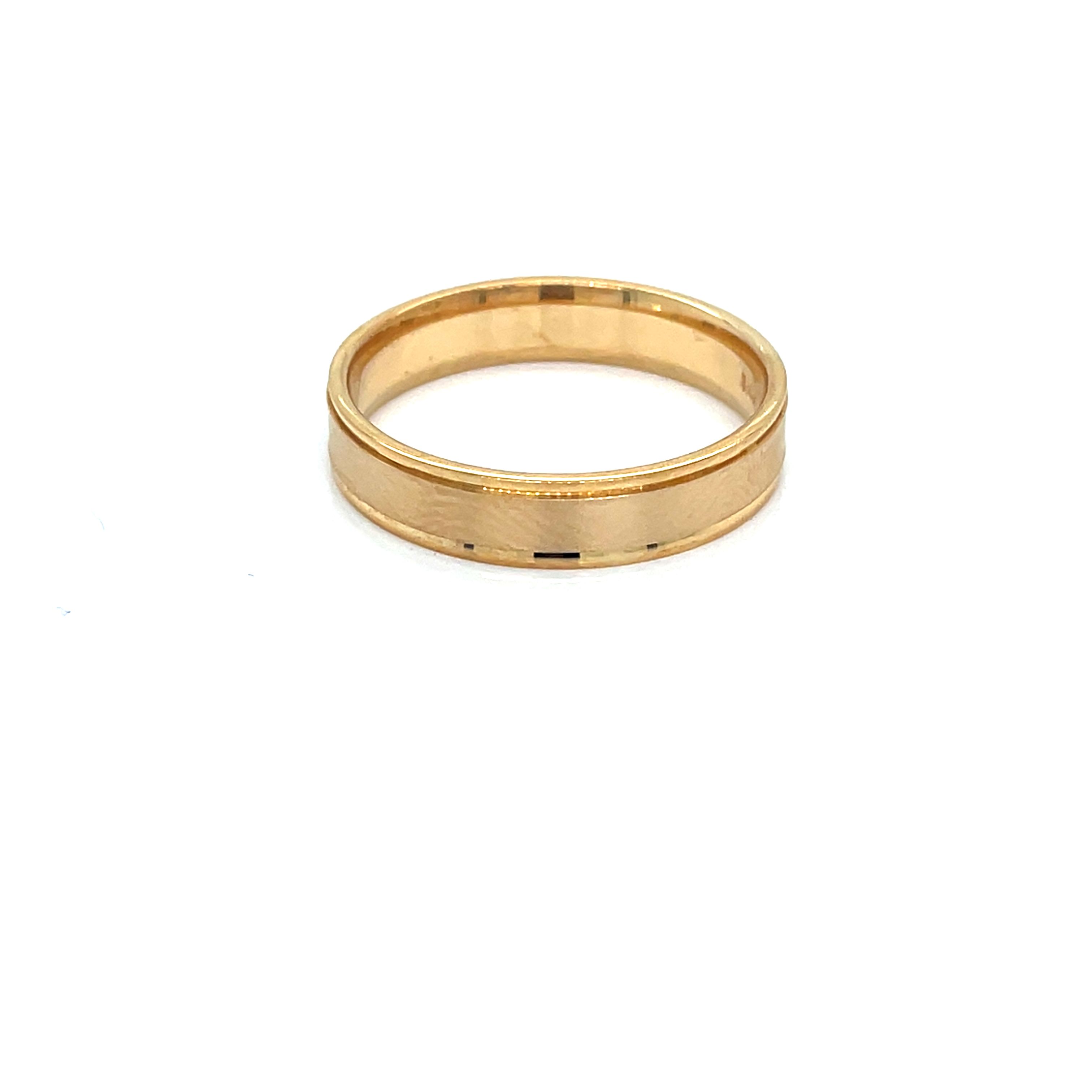 14kt Yellow Gold  5mm Grooved Wedding Band Ring
