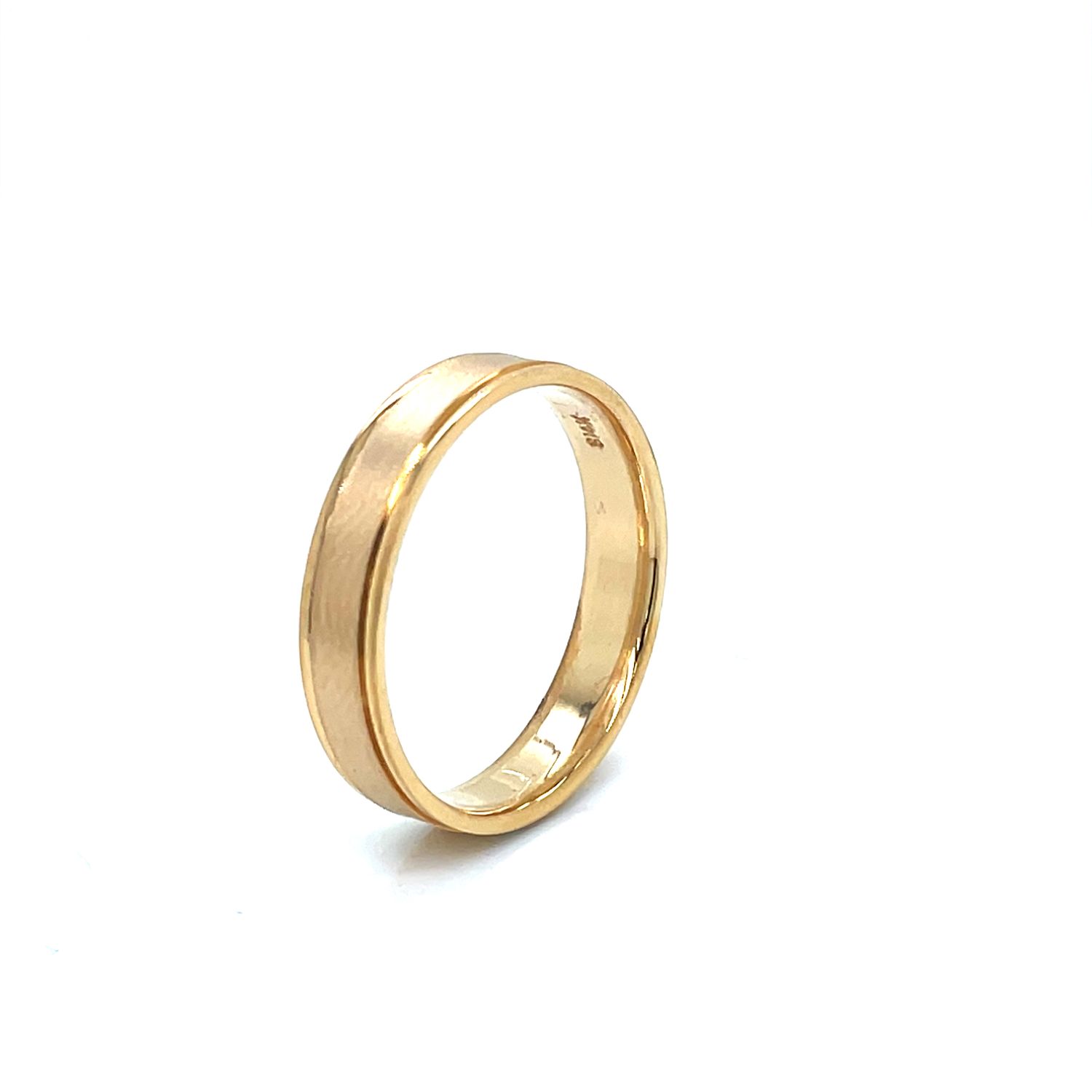 14kt Yellow Gold  5mm Grooved Wedding Band Ring
