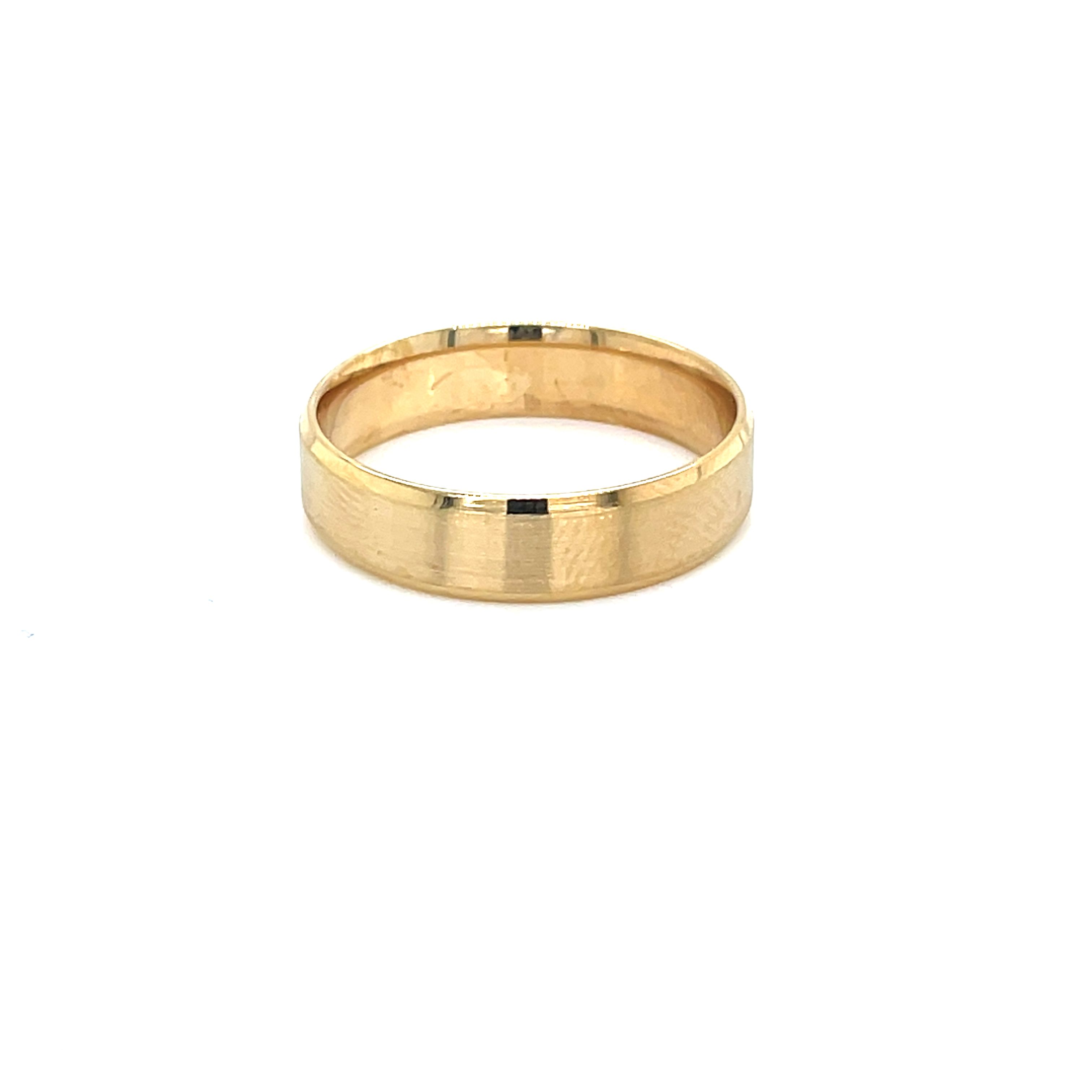 14kt Yellow Gold 6mm Satin Finish Wedding Band Ring