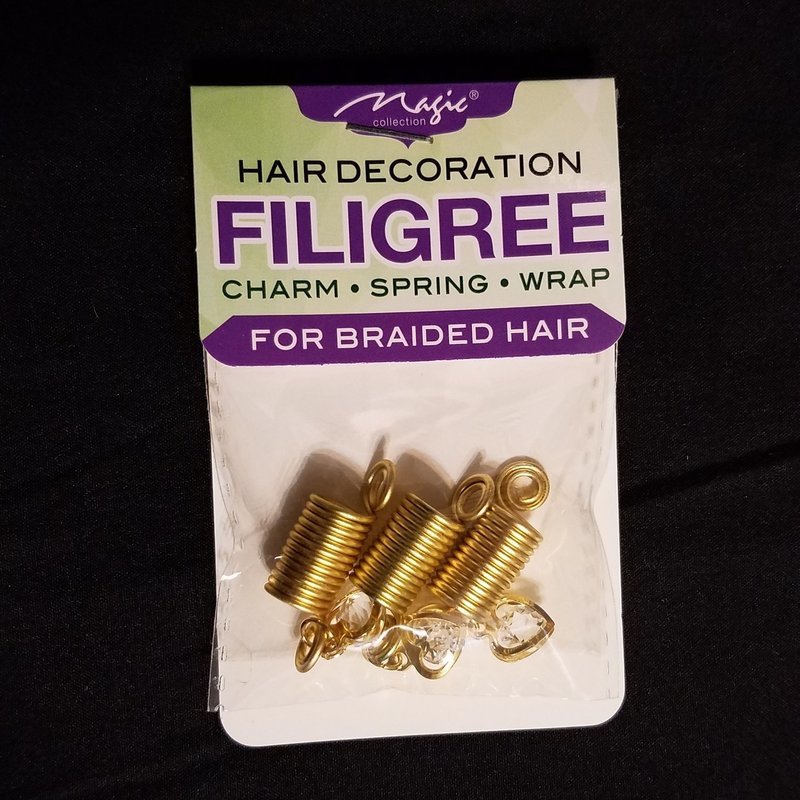 Filigree Gold Hair Spring Wraps with Charms