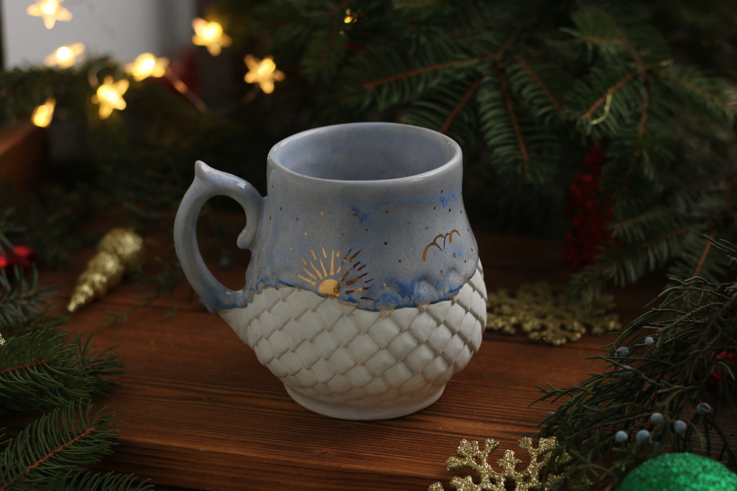 Day Dragon, Ceramic Mug, Dragon scale mug, Handmade pottery