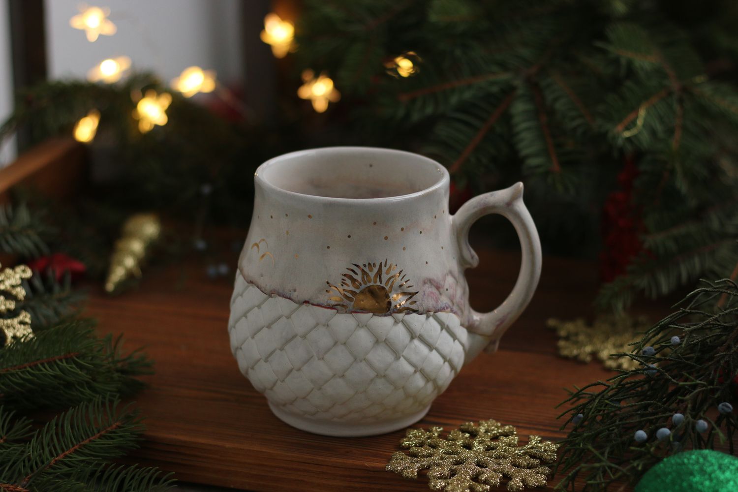 Day Dragon, Ceramic Mug, Dragon scale mug, Handmade pottery