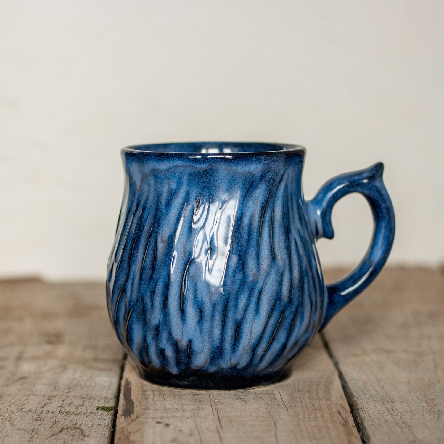 Ceramic Mug, Carved Mug, Handmade pottery