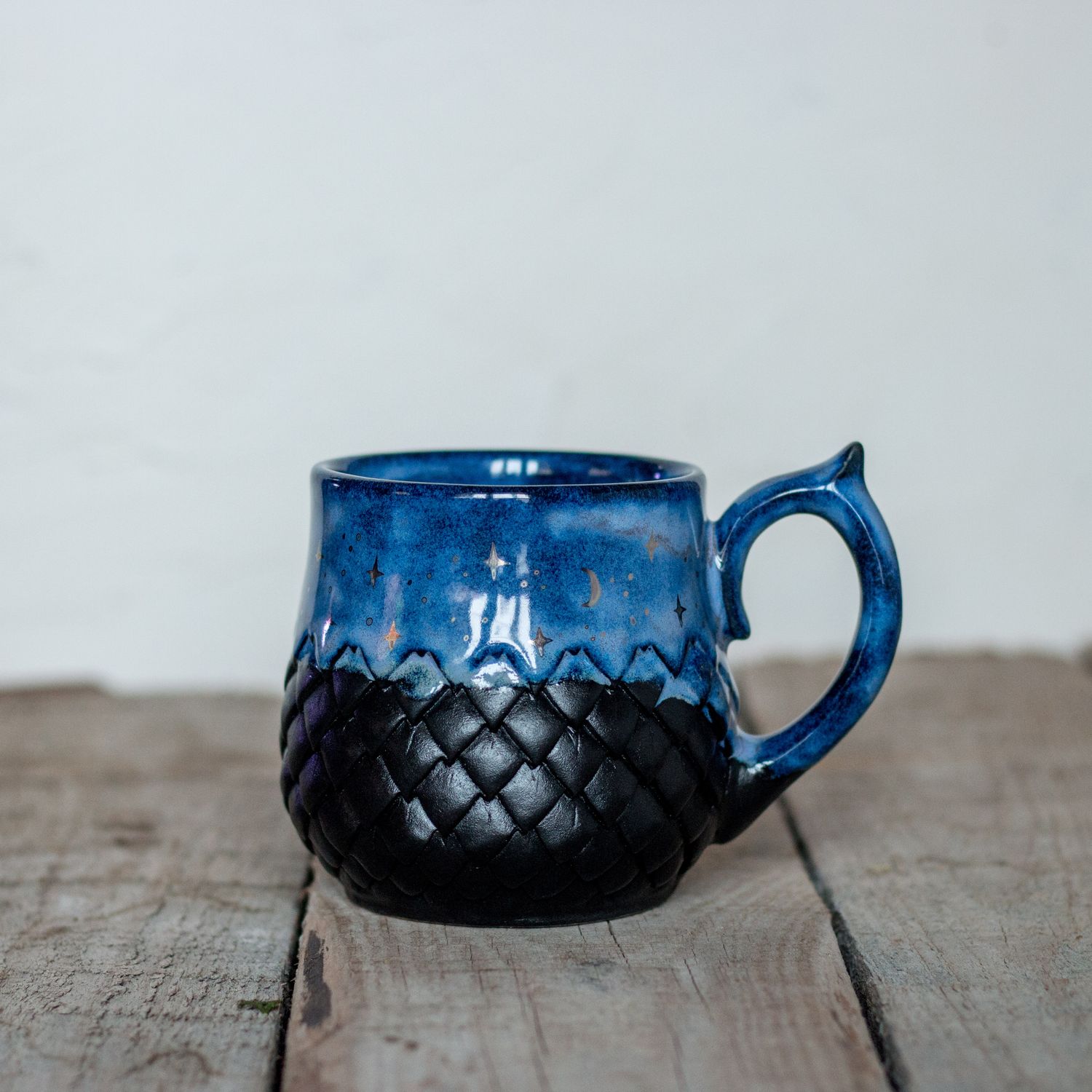 Ceramic Mug, Dragon scale mug, Handmade pottery