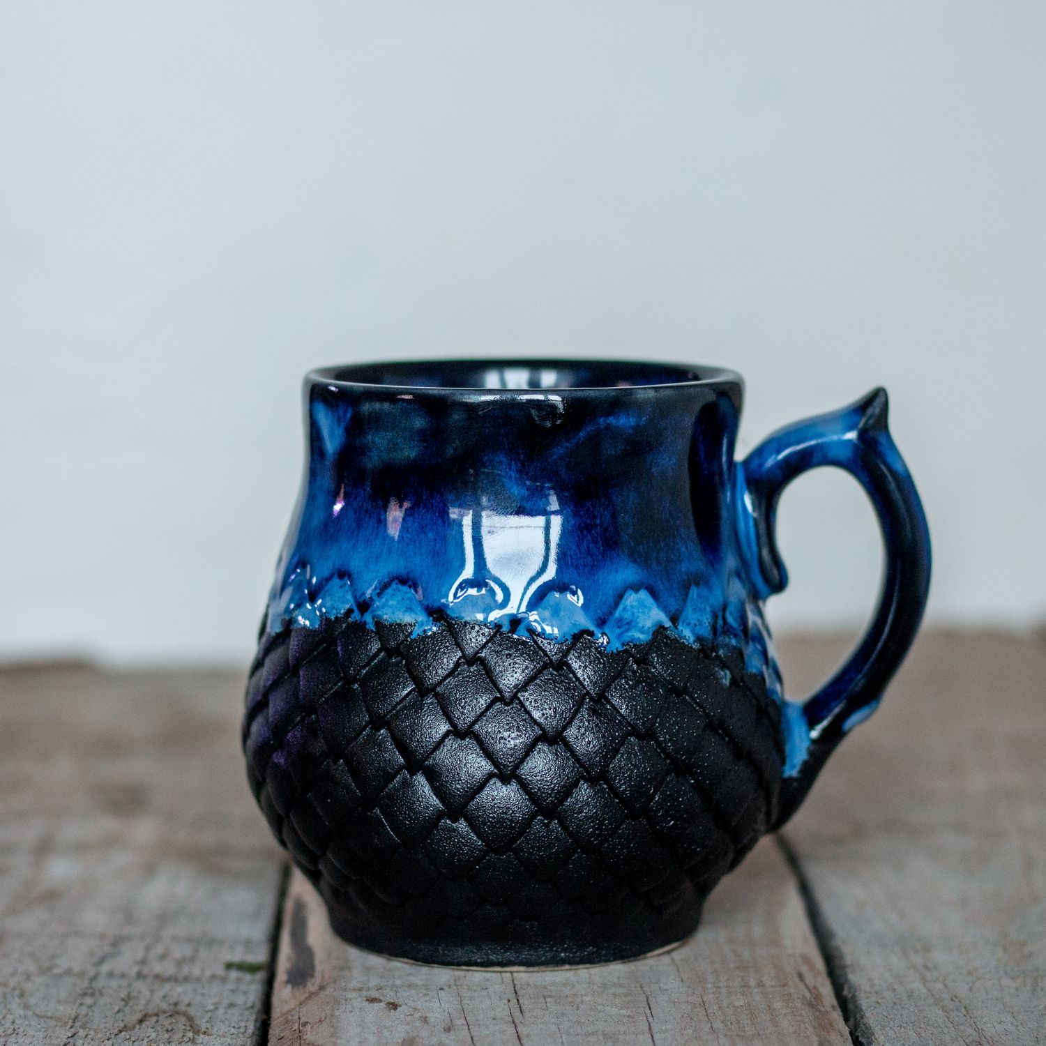 Ceramic Mug, Dragon scale mug, Handmade pottery