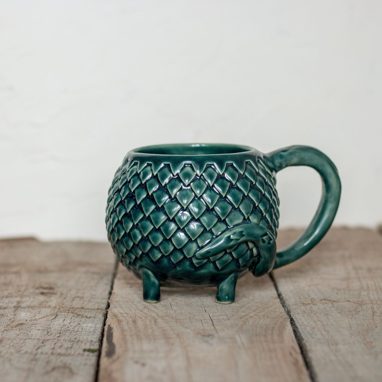 Ceramic Mug, Dragon scale mug, Handmade pottery