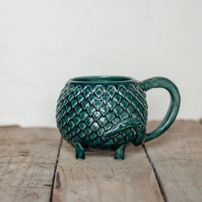 Ceramic Mug, Dragon scale mug, Handmade pottery