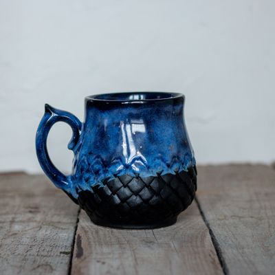 Ceramic Mug, Dragon scale mug, Handmade pottery