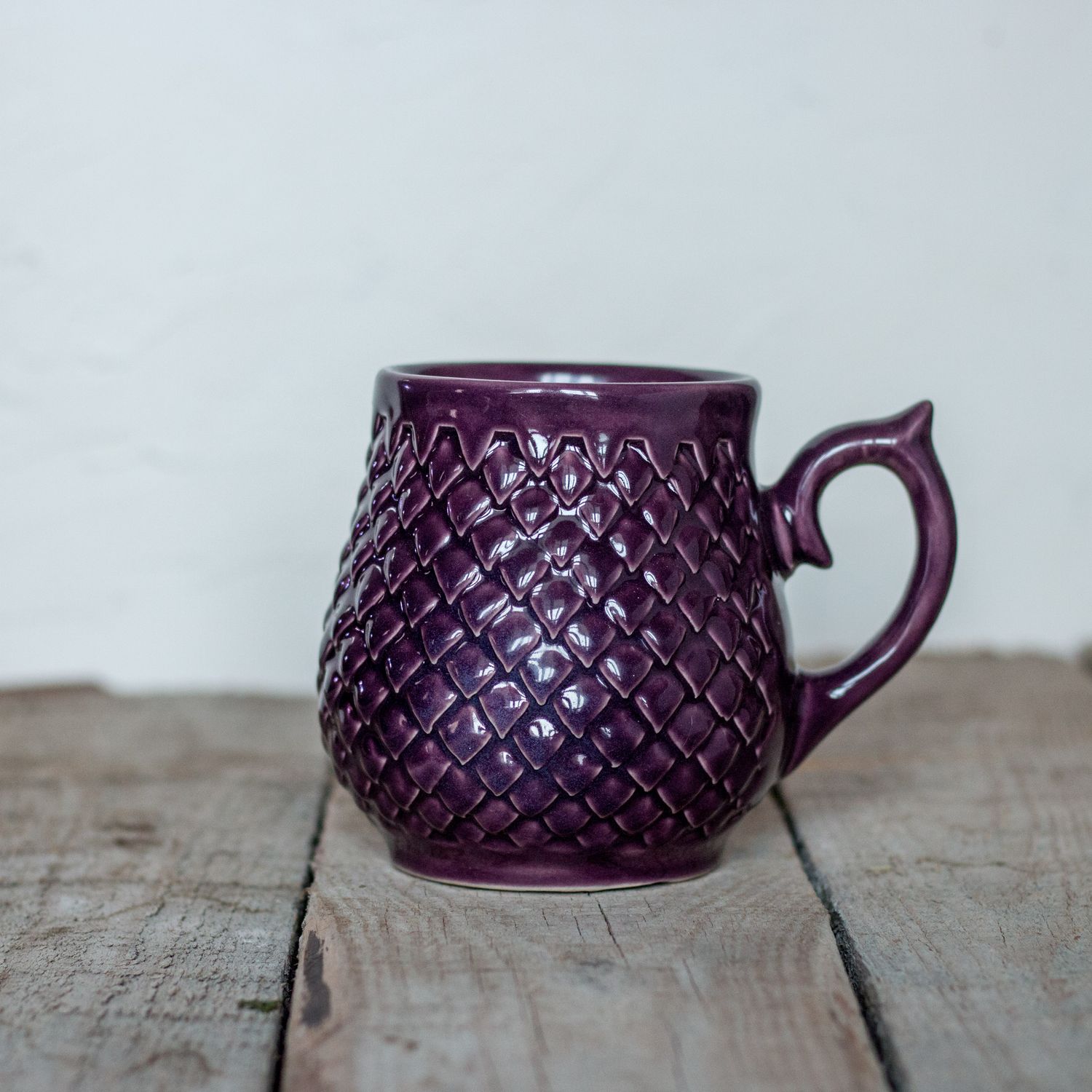 Ceramic Mug, Dragon scale mug, Handmade pottery
