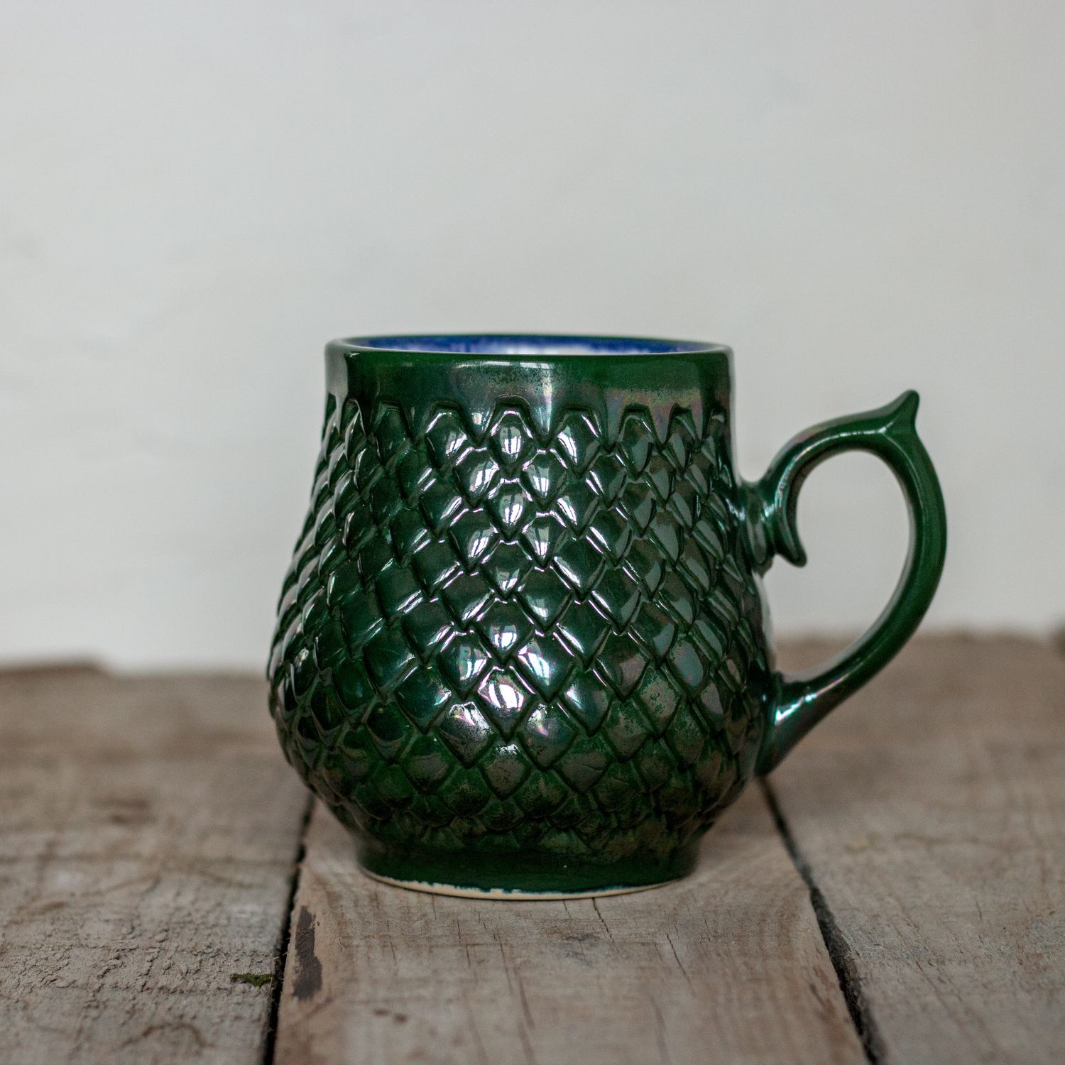 Ceramic Mug, Dragon scale mug, Handmade pottery