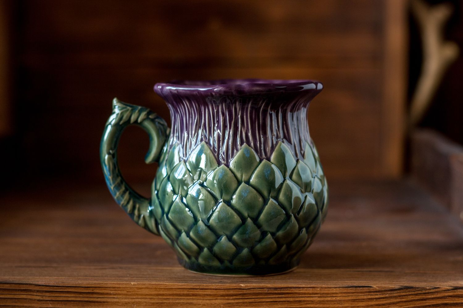 Thistle mug, Handmade pottery