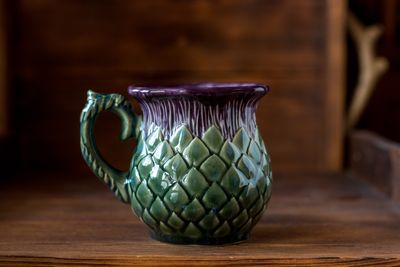 Thistle mug, Handmade pottery