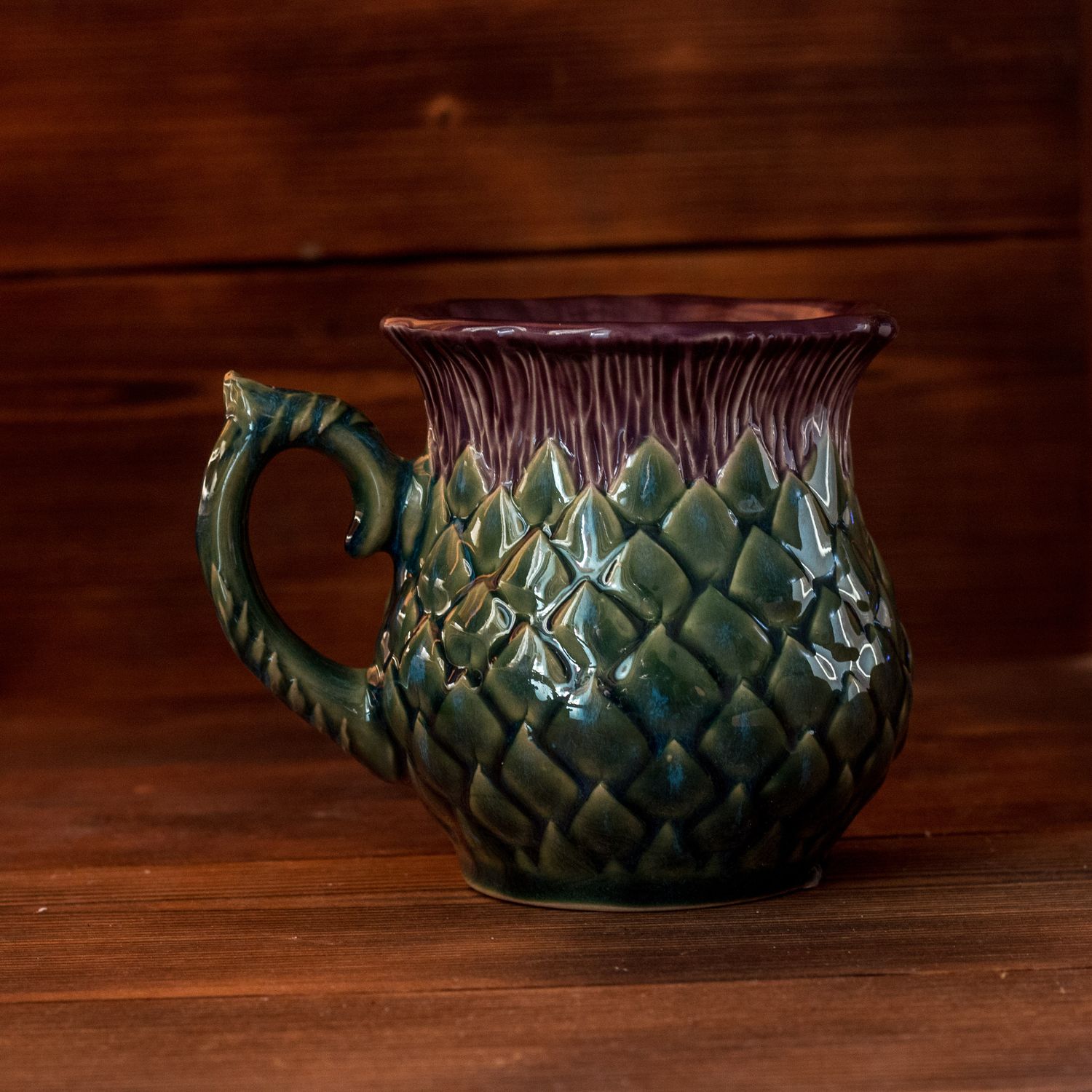 Thistle mug, Handmade pottery