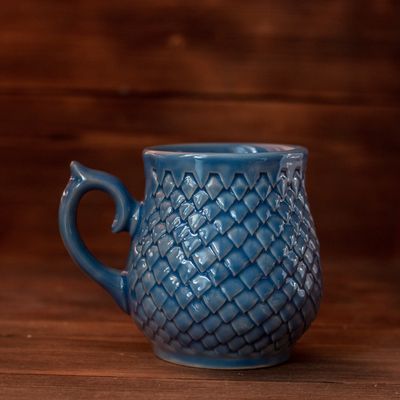 Sky Dragon, Ceramic Mug, Dragon scale mug, Handmade pottery