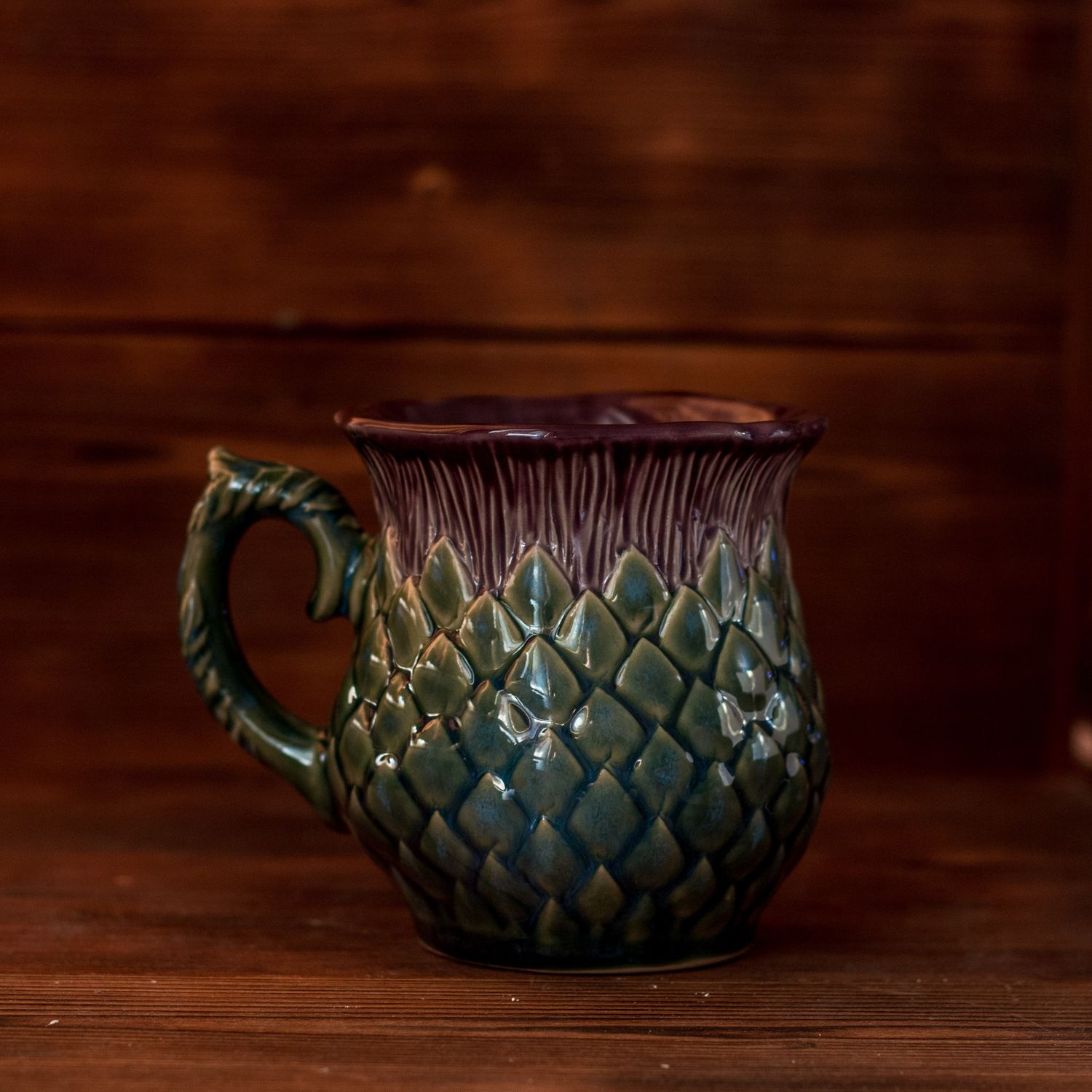Thistle mug, Handmade pottery