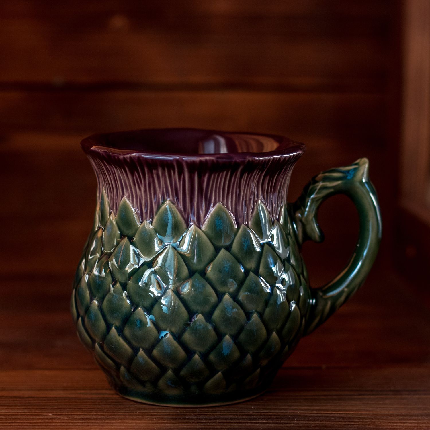 Thistle mug, Handmade pottery
