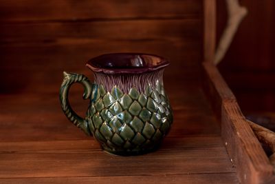 Golden Thistle mug, Handmade pottery