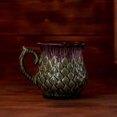 Thistle mug, Handmade pottery