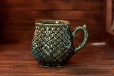 Green Dragon, Ceramic Mug, Dragon scale mug, Handmade pottery