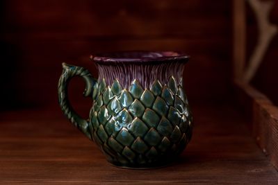 Golden Thistle mug, Handmade pottery