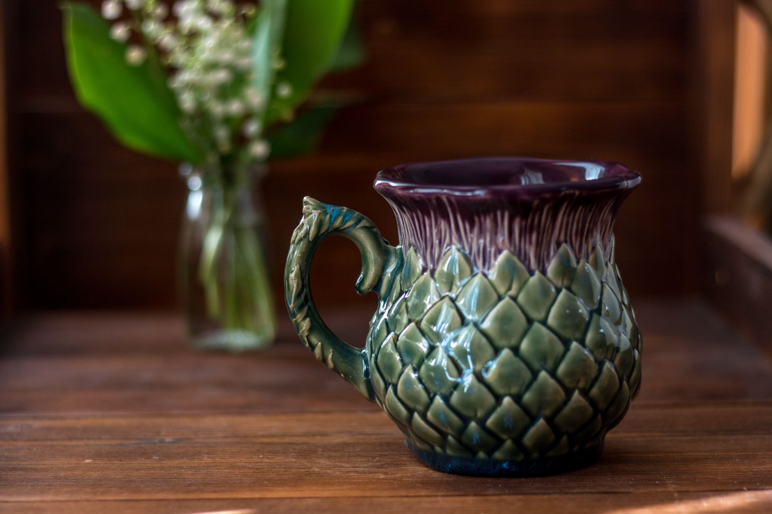 DISCOUNT! Thistle mug, Handmade pottery