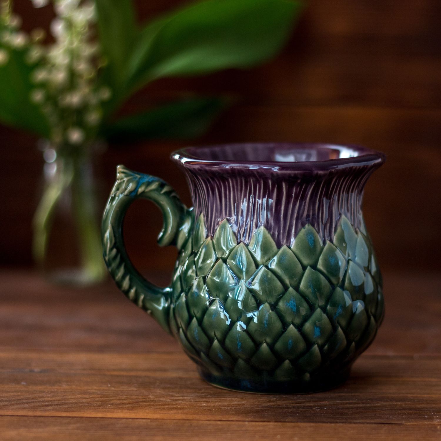 DISCOUNT! Thistle mug, Handmade pottery