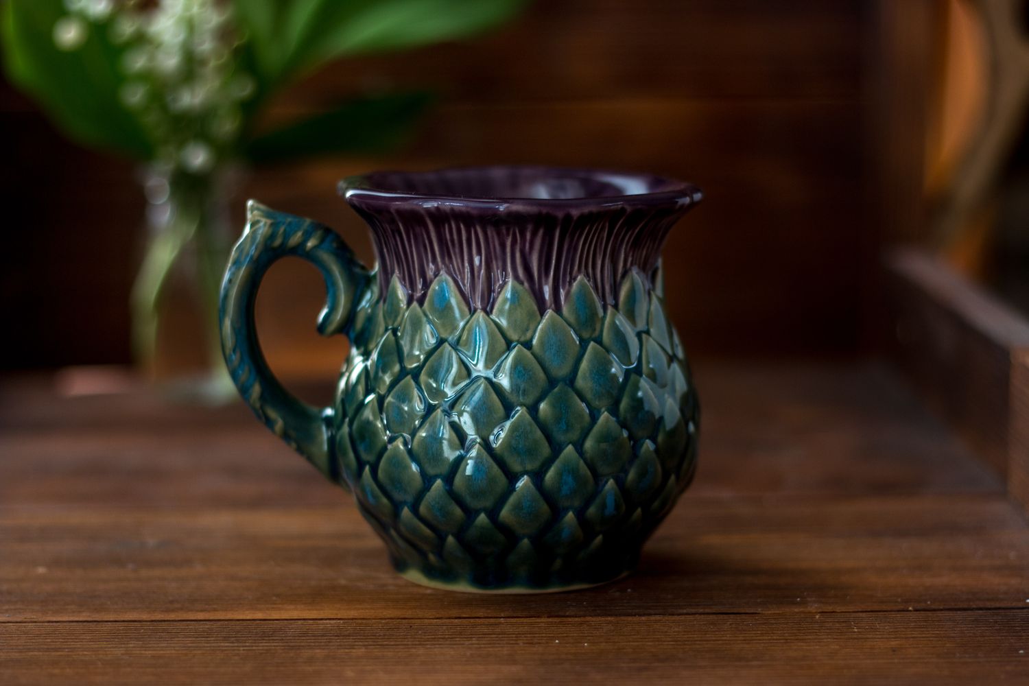 DISCOUNT! Thistle mug, Handmade pottery