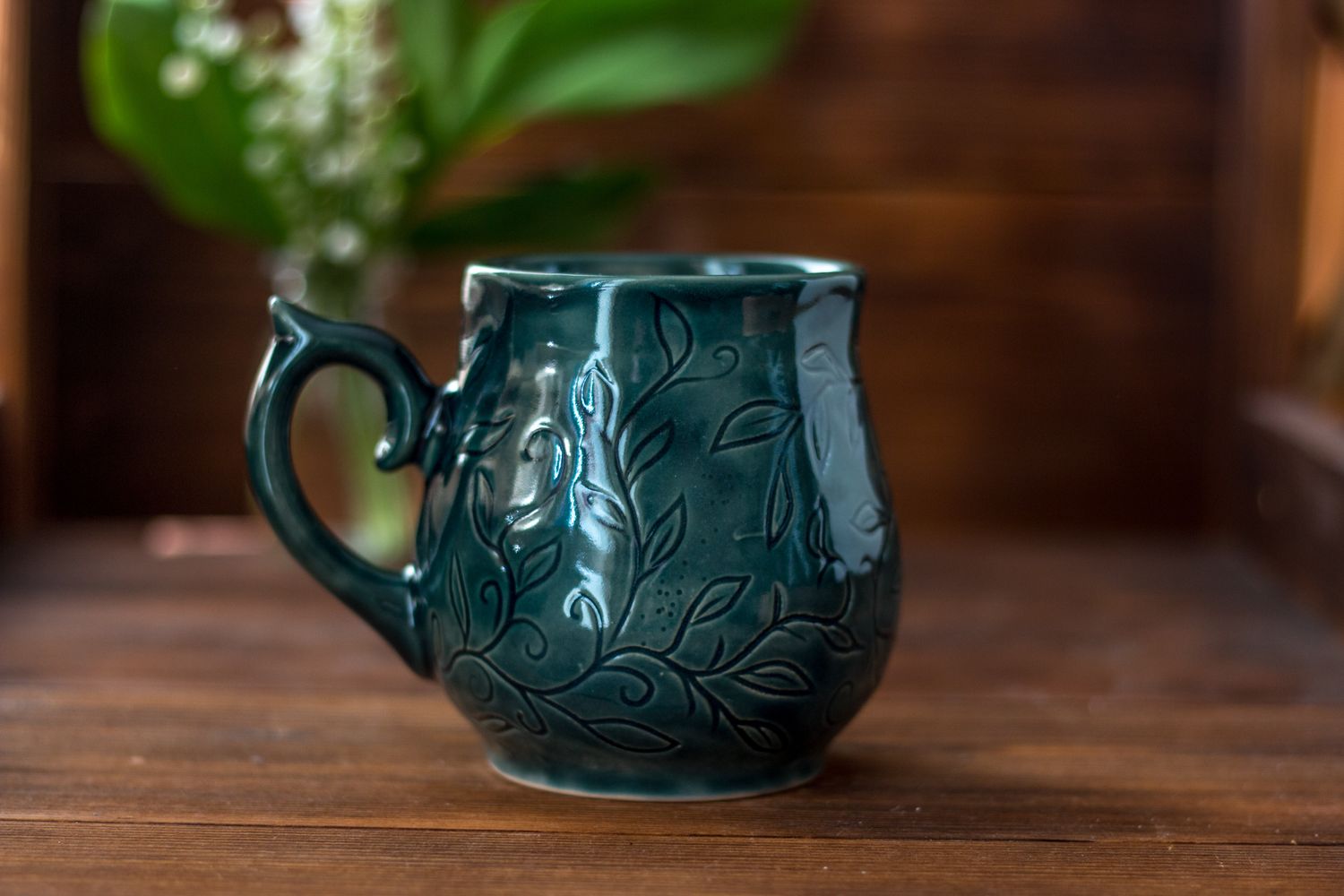 Ceramic Mug, Dragon scale mug, Handmade pottery