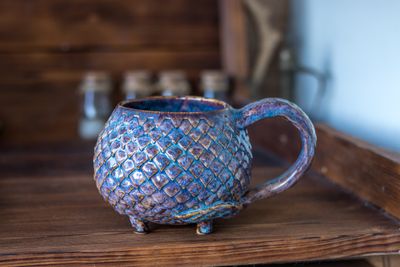 DISCOUNT! Ceramic Mug, Dragon scale mug, Handmade pottery