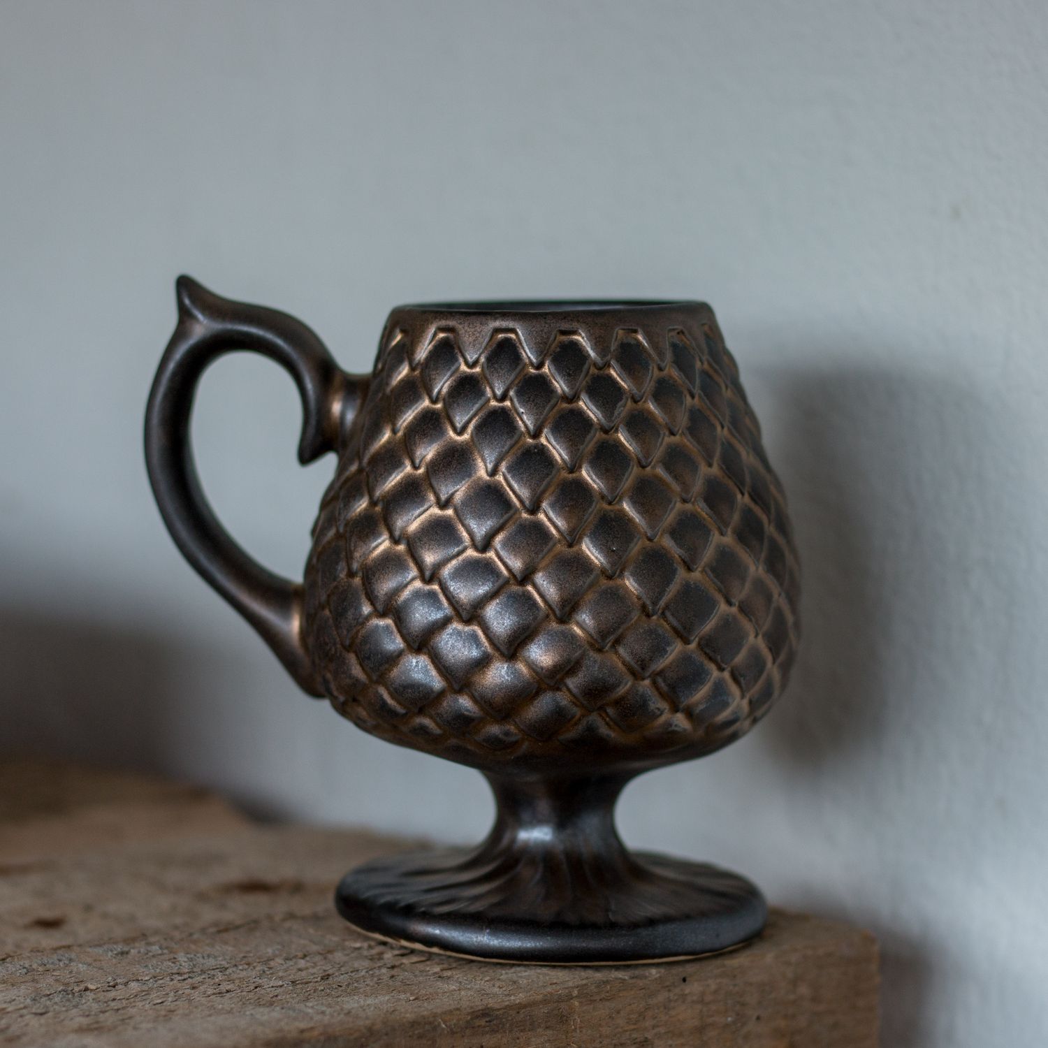 Golden Dragon, Ceramic Mug, Dragon scale mug, Handmade pottery