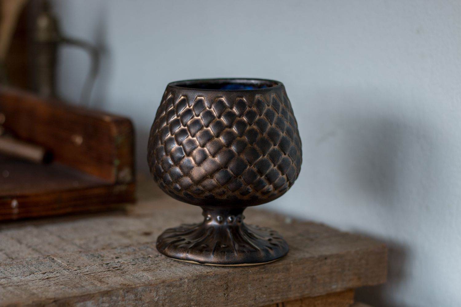 Golden Dragon, Ceramic Mug, Dragon scale mug, Handmade pottery