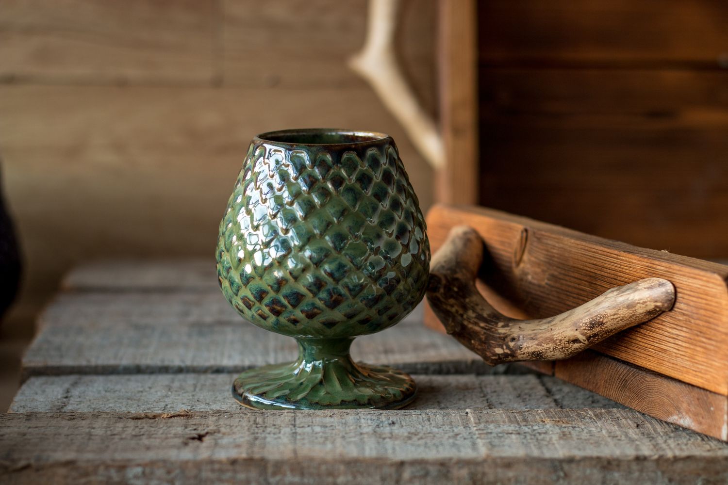 Swamp Dragon Goblet, Ceramic Mug, Dragon scale mug, Handmade pottery