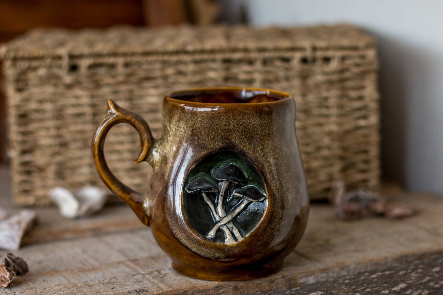 A mug with toadstools. Or honey mushrooms. Who knows.