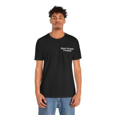 Black Sheep Threads Unisex Jersey Short-Sleeved (left chest text &amp; back logo)