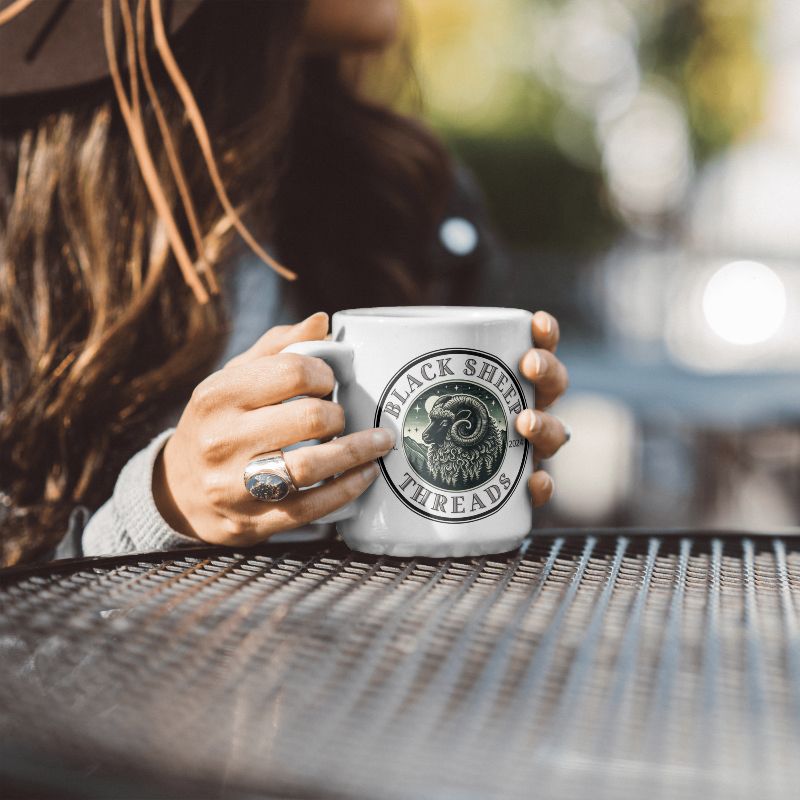Black Sheep Threads Logo 15 oz Ceramic Mug