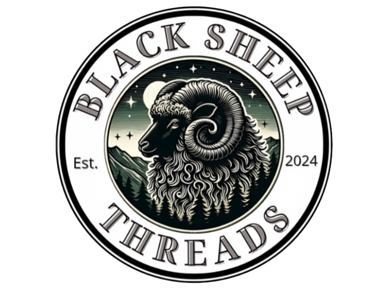 Black Sheep Threads Logo Sticker (Standard Size- 2"x2")